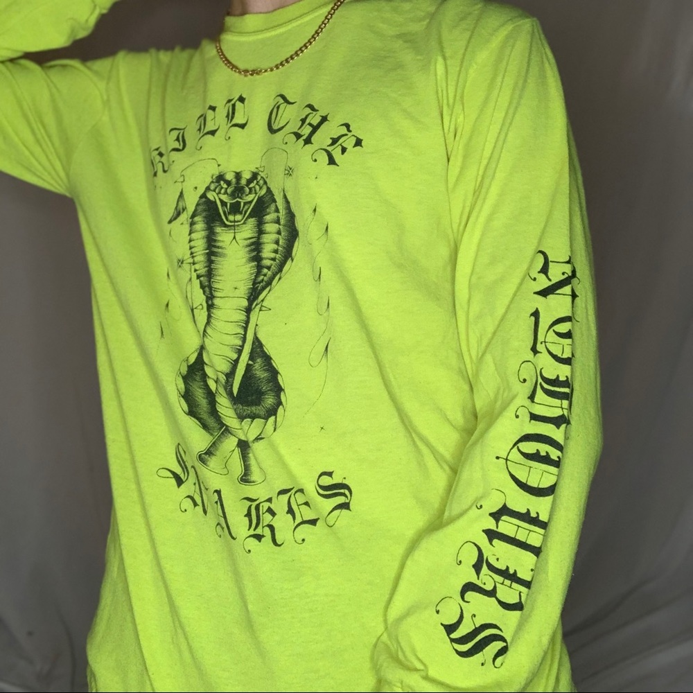 Kill The Snakes Long-Sleeve Neon Yellow T-Shirt